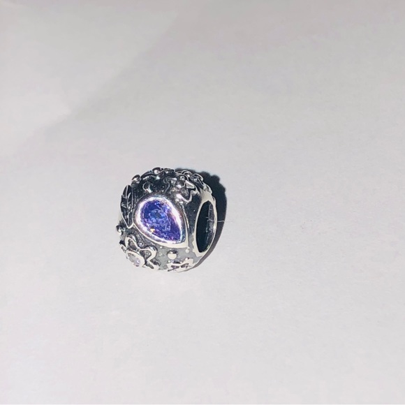 925 Solid Sterling Silver Amethyst Charm - Picture 6 of 9